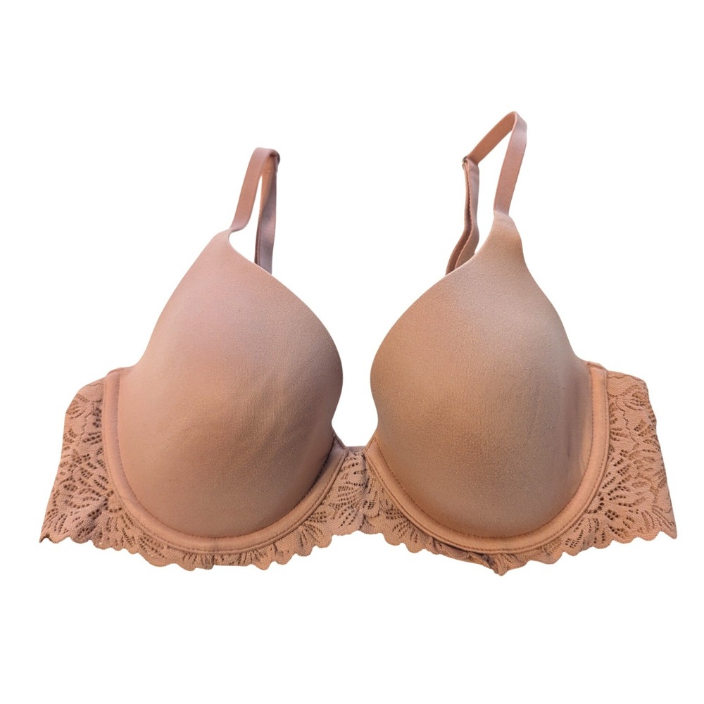 Aerie Real Sunnie Full Coverage‎ Bra 34C Light Pink Floral Lace Underwire Lined